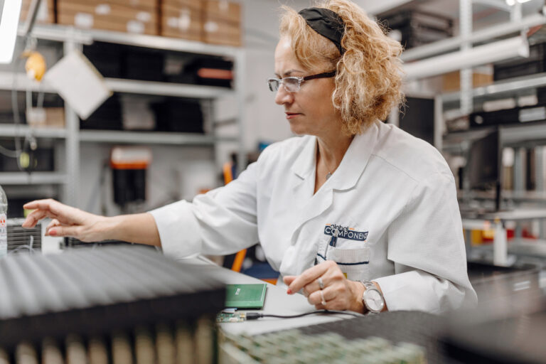 Mitarbeiter bei Global Components im Arbeitsumfeld